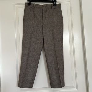 Zara cropped trousers brown plaid size small